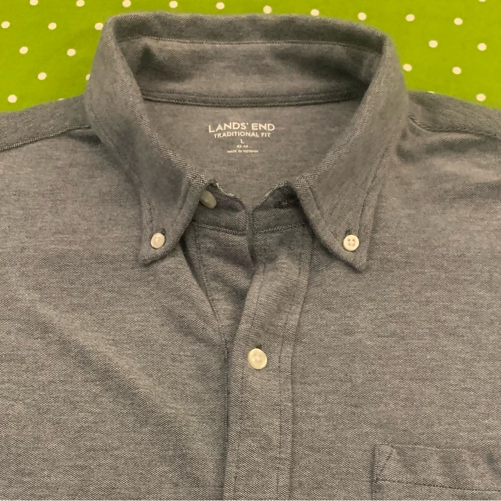 Lands’ End Ls Knit Textured Supima Cotton Blend Shirt